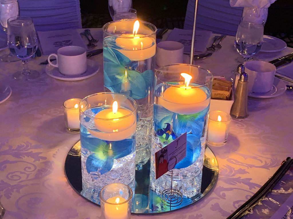 Corporate Event centerpiece candles